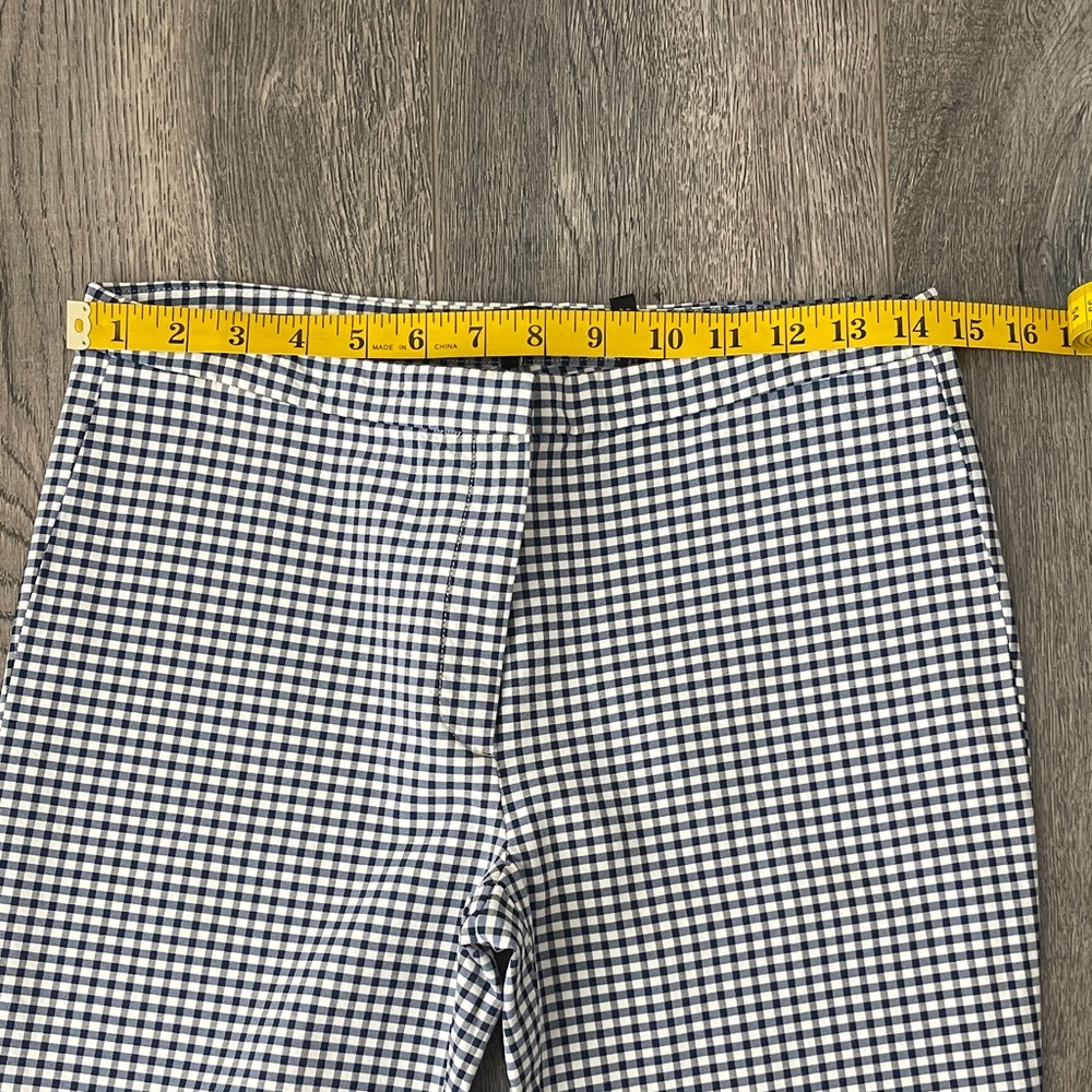 Theory Blue & White Gingham Cropped Pants - Picture 8 of 10